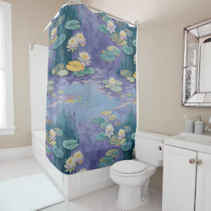 Beautiful Water Lilies Monet Art Shower Curtain