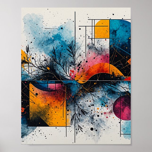 Beautiful Water paint with floating Poster (Front)