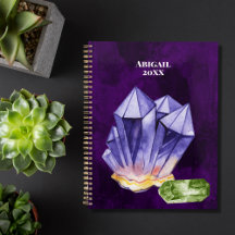 Beautiful Watercolor Amethyst Beryl Green Purple