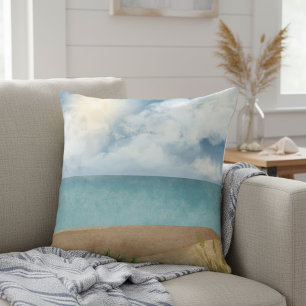 Beautiful Watercolor Beach Scene Cushion