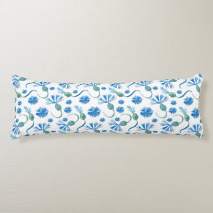 Beautiful Watercolor Blue cornflowers Body Cushion
