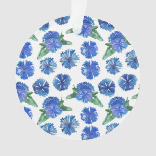 Beautiful watercolor blue cornflowers ornament