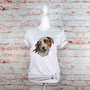Beautiful Watercolor Blue Eyed Australian Shepherd T-Shirt