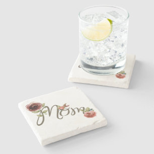 Beautiful Watercolor Blush Pink Roses Mother's Day Stone Coaster