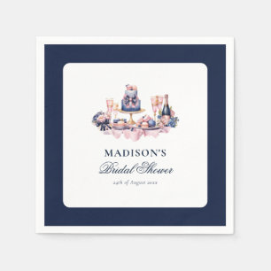 Beautiful watercolor Bridal Shower Personalised Napkin