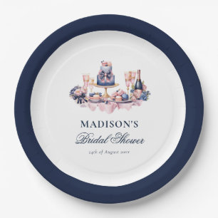 Beautiful watercolor Bridal Shower Personalised Paper Plate
