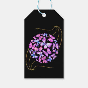 Beautiful Watercolor Butterflies with Gold Bling Gift Tags