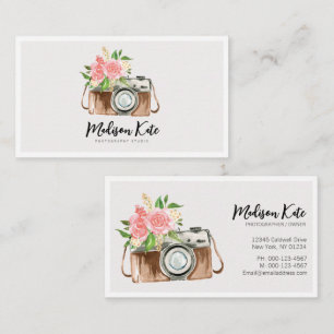 Beautiful Watercolor Camera Business Cards