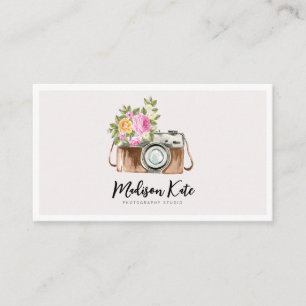 Beautiful Watercolor Camera Business Cards