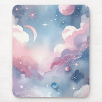 Beautiful Watercolor Celestial Mouse Pad
