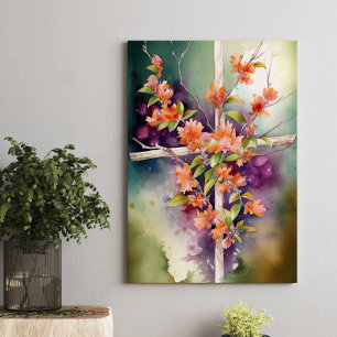 Beautiful Watercolor Christian Easter Cross Canvas Print
