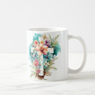 Beautiful Watercolor Christian Easter Cross Coffee Mug