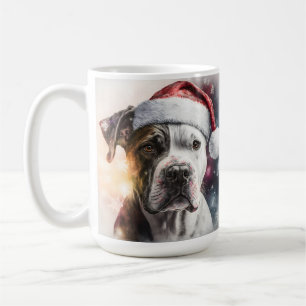 BEAUTIFUL WATERCOLOR CHRISTMAS BULLDOG COFFEE MUG
