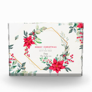 Beautiful Watercolor Christmas Flowers Photo Block