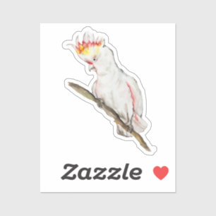 Beautiful watercolor cockatoo parrot hand drawing