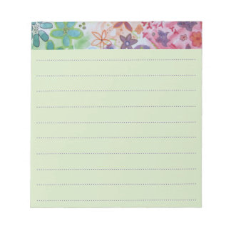 Beautiful Watercolor Colourful Flowers Lined Notepad