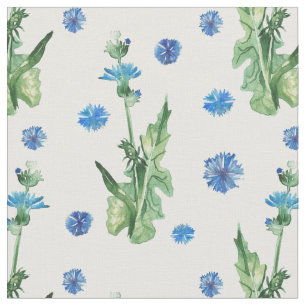Beautiful watercolor cornflowers pattern fabric