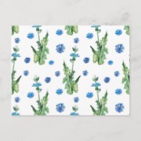 Beautiful watercolor cornflowers pattern