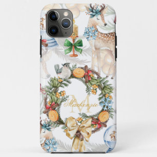 Beautiful Watercolor Deer Christmas Family Name Case-Mate iPhone Case