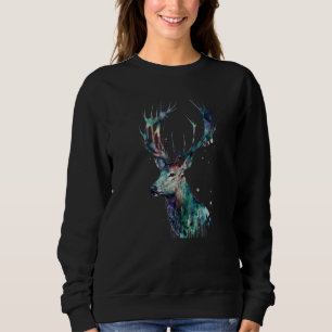 Beautiful Watercolor Deer Portrait Sweatshirt