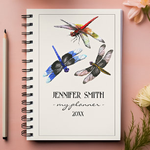 Beautiful Watercolor Dragonflies Colourful Spiral Planner