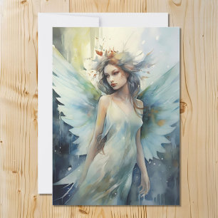 Beautiful Watercolor Fairy Holiday Card