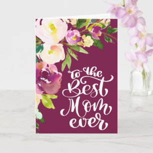 Beautiful Watercolor Floral Bouquet Mother's Day Card