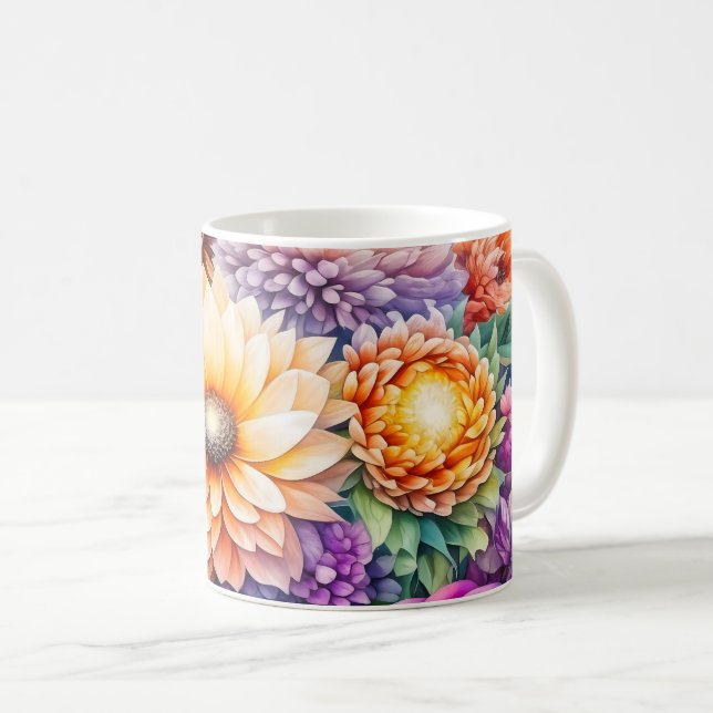 Beautiful Watercolor Floral Coffee Mug (Front Right)