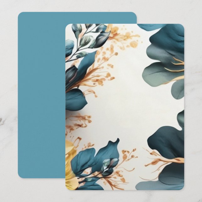 Beautiful watercolor floral invitation (Front/Back)