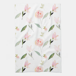 Beautiful Watercolor Floral Tea Towel