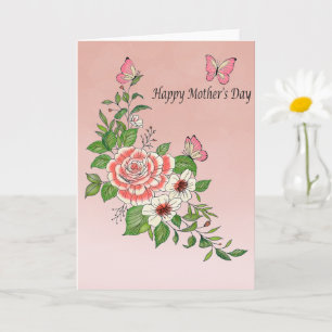 Beautiful Watercolor Flower Happy Mother's Day  Card