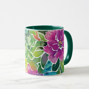 Beautiful Watercolor Flower Pattern Mug