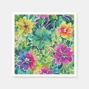 Beautiful Watercolor Flower Pattern Napkin