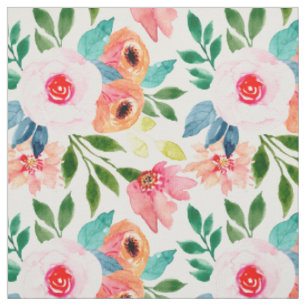 Beautiful watercolor flowers fabric
