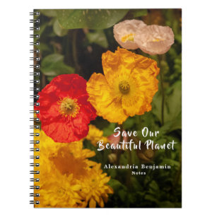 Beautiful Watercolor Flowers Nature Personalise Notebook