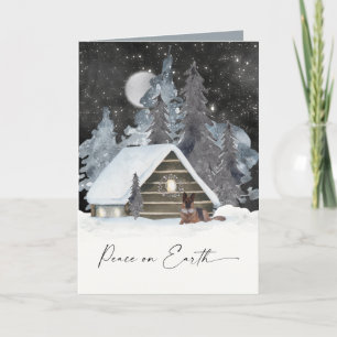 Beautiful Watercolor German Shepherd Holiday  Card