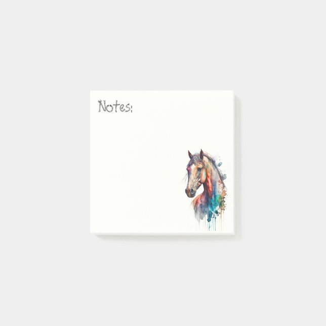 Beautiful Watercolor Horse Post-it Notes (Front)