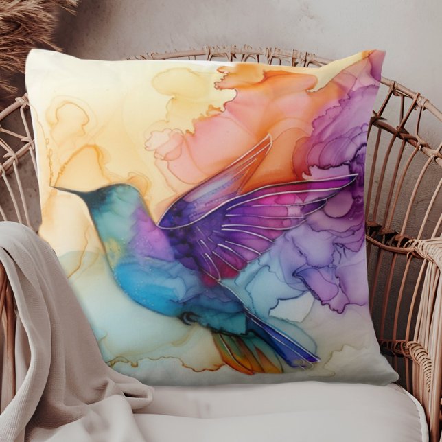 Beautiful Watercolor Hummingbird Cushion (Creator Uploaded)