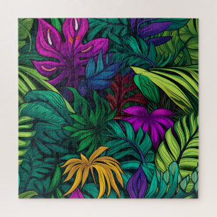 Beautiful Watercolor Jungle Adventure Jigsaw Puzzle