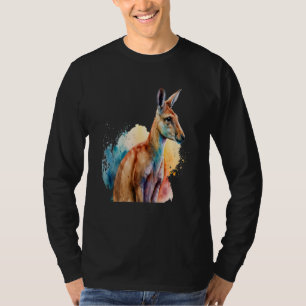 Beautiful Watercolor Kangaroo Portrait T-Shirt