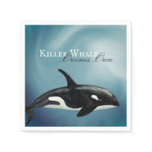 Beautiful Watercolor Killer Whale, Orcinus Orca