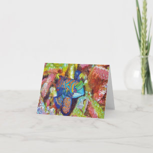 Beautiful Watercolor Mandarinfish Design Note Card