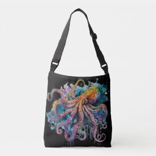 Beautiful Watercolor Octopus Crossbody Bag
