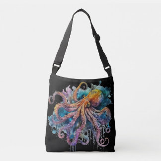 Beautiful Watercolor Octopus Crossbody Bag