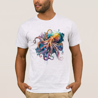 Beautiful Watercolor Octopus T-Shirt