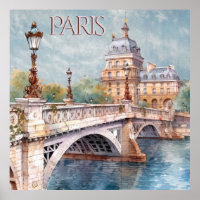 Beautiful Watercolor of Paris Travel