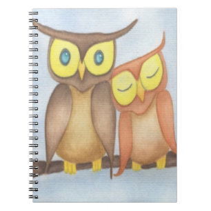Beautiful Watercolor Owl Lovers Notebook