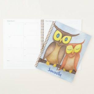 Beautiful Watercolor Owl Lovers Planner