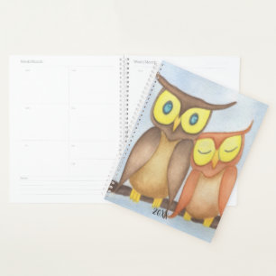 Beautiful Watercolor Owl Lovers Planner