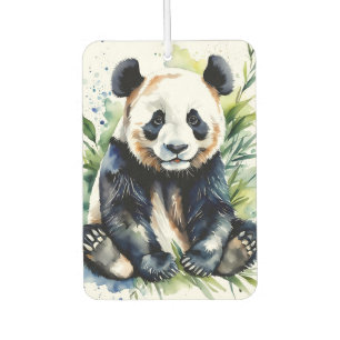 Beautiful Watercolor Panda Bear Car Air Freshener